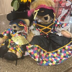 Muffy and Fuzzy 1991 VanderBear Harlequin Bear Dolls